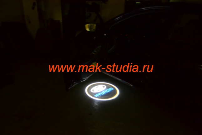 Лазерная проекция логотипа авто Hyundai