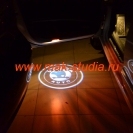 Лазерная проекция логотипа Шкода Суперб